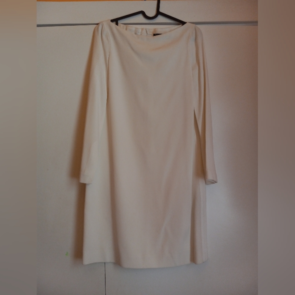 Massimo Dutti Cream Long-Sleeve Dress Size 4